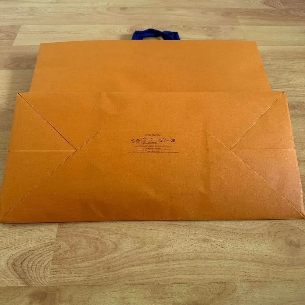 LV Louis Vuitton Paper Shopping Bag - orange XL, 19.25